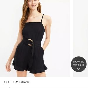 Loft, Ruffle Belted Romper. Size 8.